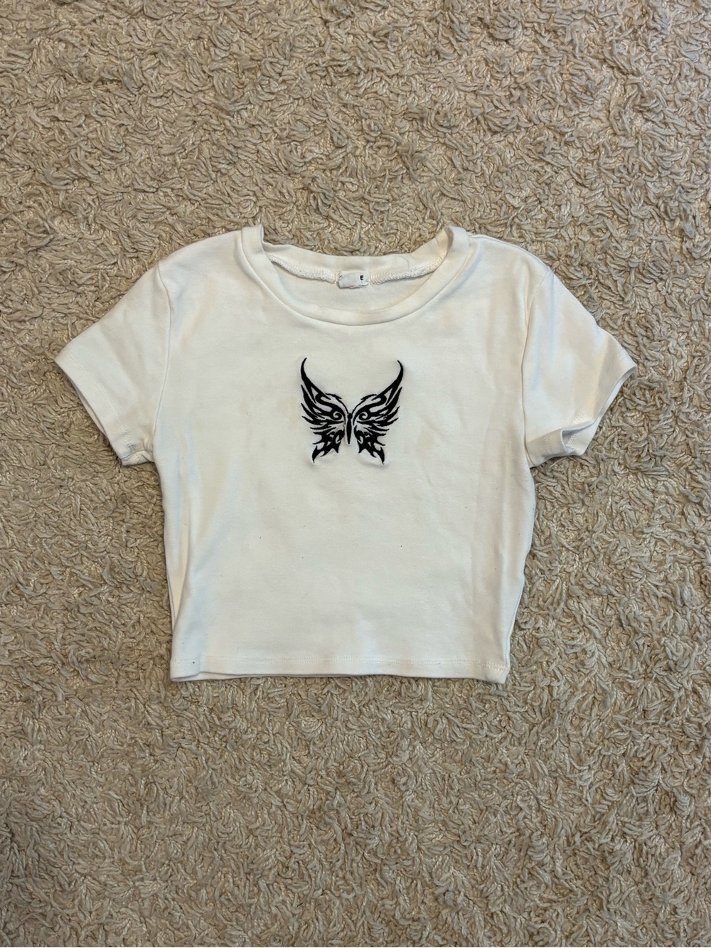Garage White Cropped Baby Tee